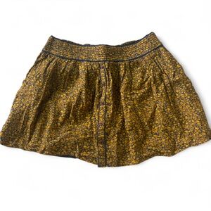 Elegant Floral A-Line Skirt in yellow